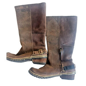 Sorel Slimboot Waterproof Leather Suede Knee High Riding Boots Used Women’s 8.5